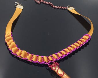 Ribbonmaille With Tangerine Aura Crystal