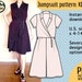 Instant download pdf-pattern Jumpsuit and wide Culottes for women, both regular and plus size, notched collar and faux wrap in front