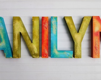 Name Wall Letters - Baby Name Letters - Nursery Letters - Rustic Name Letters - Vintage Kids Room - Boy Name Letters - Girl Name Letters