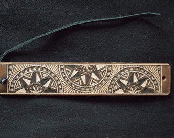 Carved leather bracelet