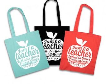 Teacher tote bag ZWART | Teacher gift idea | Teacher bag appreciation gift | Gift for teacher | National teacher day | Shopping tote bag