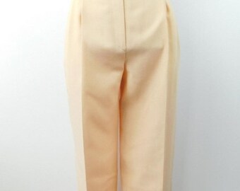 30% SPRING SALE Vintage 1990s 90s Salmon Light Pink Spring Tapered Leg Pleated High Waist Slacks Trousers Pants Bottoms Sz 40 Medium