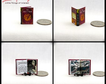 THE ART Of WAR Dollhouse Miniature Book 1:12 Scale Readable Book Chinese Military Treatise Sun Tzu