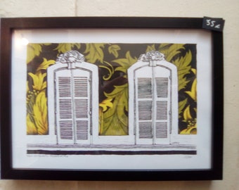Framed drawing "False Sequence" series 30x40cm, Poster, ready to hang