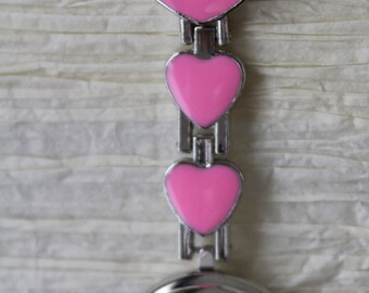 Nurses clip on watch (pink)