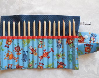 pencil roll with little monsters