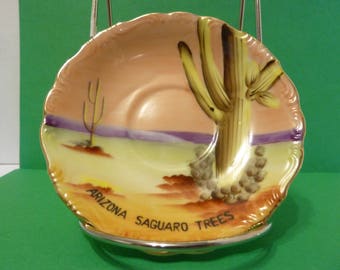 Arizona Souvenir Saucer, Saguaro Trees Design