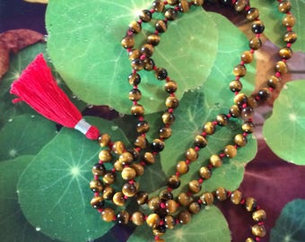 tiger eye mala necklace