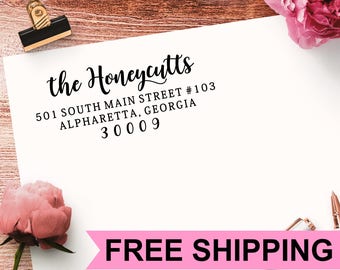 Custom Address Stamp, Self Ink Return Address Stamp, Personalized Address Stamp, Self Ink Custom Address Stamp Modern Calligraphy STR2770