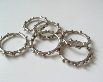 30 bumpy organic ring with antique silver tone plating 20mm