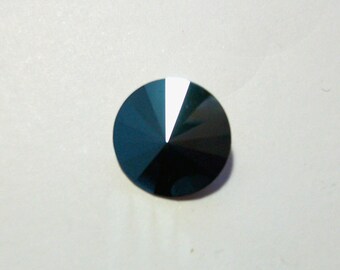1 cabochon Swarovski 1122 Rivoli 14 mm - blue metal