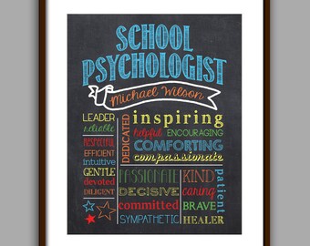 School Psychologist Gift, Psychologist Chalkboard Style Printable, Psychologist Christmas Gift Thank You, School Psychologist Gift Printable