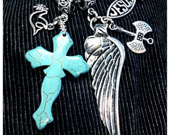 Christian Keychain, Keychain, Cowgirl Keychain, Keychain,Turquoise Cross Keychain, Cross Key Chain with Angel Wings Charm