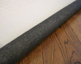 DOOR draft stopper cover, DENIM draft snake, draft dodger. Dark denim fabric.