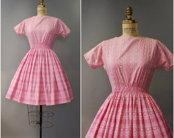 1950's Lanz Originals pink cotton dress • small