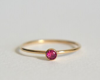 Gold Ruby Ring, Gold Filled Ruby Ring, Ruby Ring Gold, Stacking Ring, Dainty Ring, Stackable Ring, Gold Ruby Stacking Ring