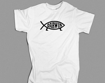 Darwin Fish. Darwin tee. Darwin tshirt. Science Shirt