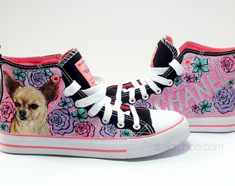 Converse Pet Portrait Sneakers Painted Dog Shoes Gift for Pet Lovers Hand Painted Dog Sneakers Puppy Portrait Personalized Pet Converse