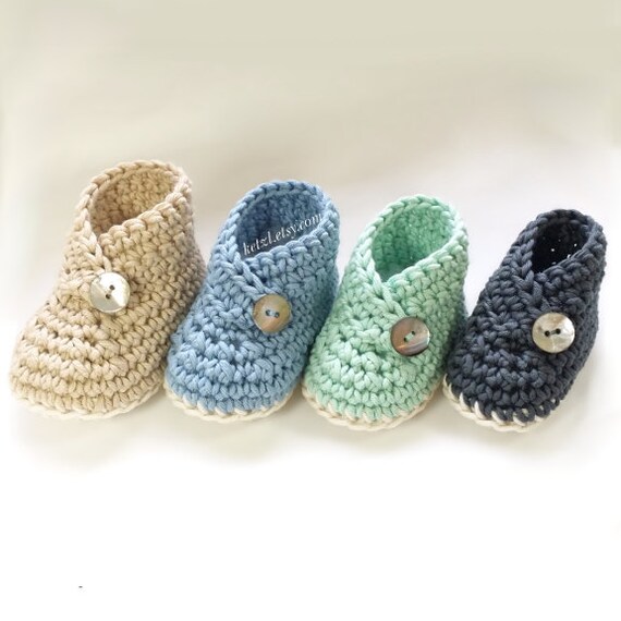 Crochet pattern baby booties shoes unisex boys or girls kimono