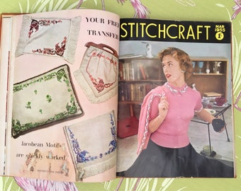 Original bound issues of Stitchcraft magazine from 1955