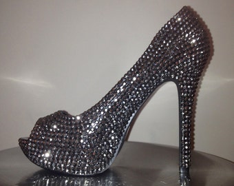 Chrome Studded Crystallized High Heels