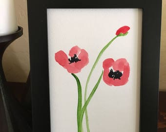 Poppies Watercolor Card