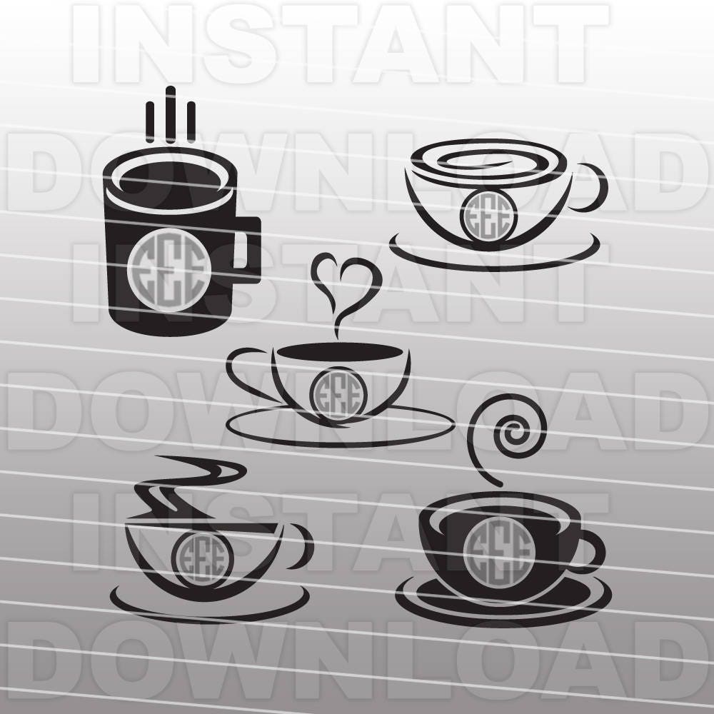 Download Coffee SVG File,Coffee Cup Monogram SVG File,Coffee Mug svg -Vector Art for Commercial ...