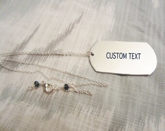 Personalized Dog Tag Necklace - Custom Dog Tag Necklace - Hand Stamped Dog Tag Necklace