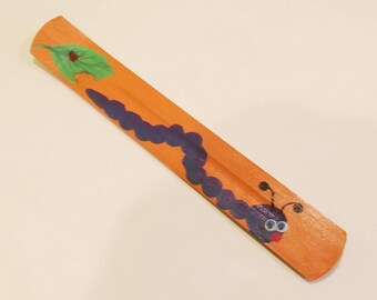 Ash catcher / Incense holder / joss stick holder googly eyed Caterpillar