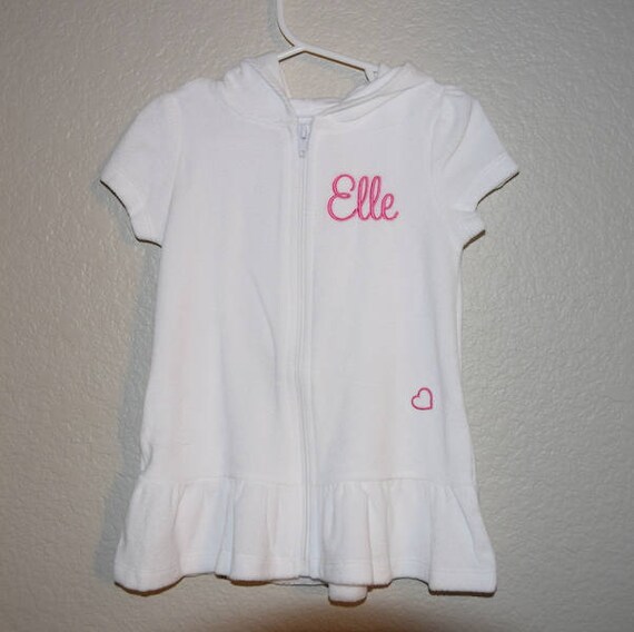 Personalized Zip Up Toddler Pool Robe Embroidered swim robe
