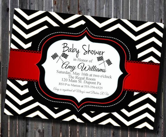 Red And White Baby Shower Invitations 2