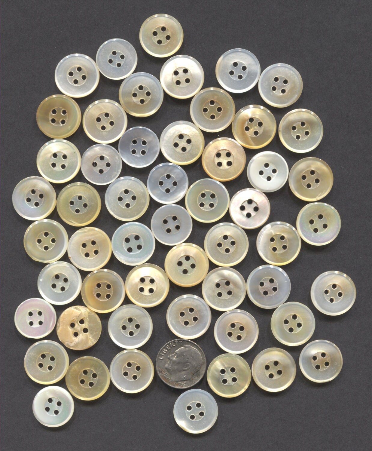 48 Vintage Mother of Pearl Buttons- ( 10/16 inch)-Item# 16 from