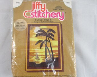 Sunset Palms Crewel Kit 5 x 7 Jiffy Stitchery #831