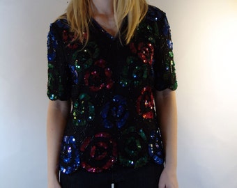 Vintage Glamour Sequin TOP, Stenay, 1980s