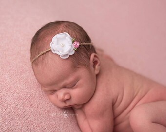 Baby Tieback, Baby Girl Headband, Baby Photo Prop, Newborn Headband, Newborn Photography Prop, Headband, Flower Headband