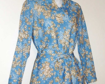 SALE 1/2 OFF vintage retro floral belted tunic top