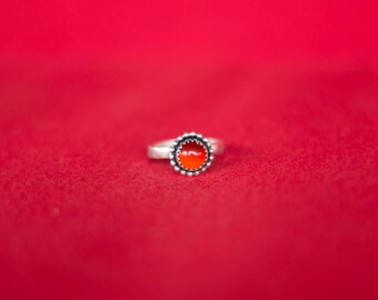 Sterling silver SUN ring - Carnelian