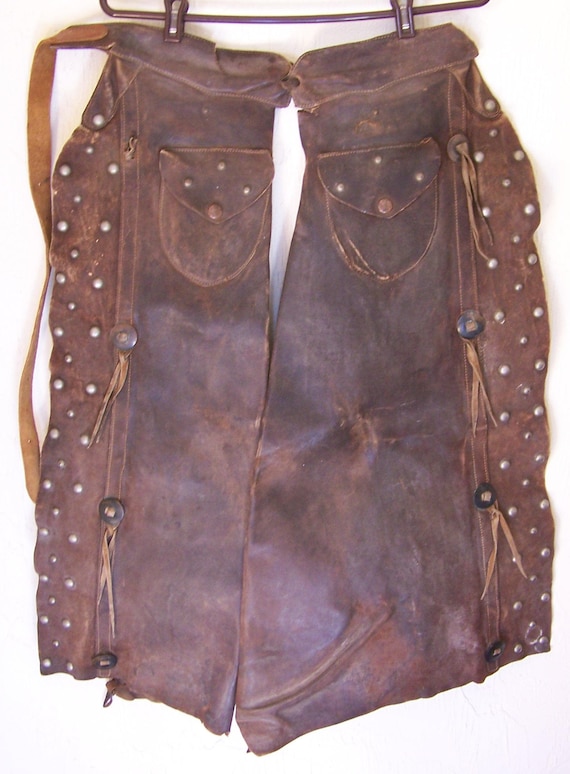 Antique Leather Chaps.Antique Shipley Chaps.Antique Cowboy