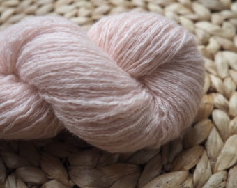 Reclaimed 100% Cashmere Yarn in Fingering Weight, light pink, various lengths