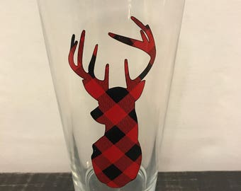 Buffalo Plaid Pint Glass