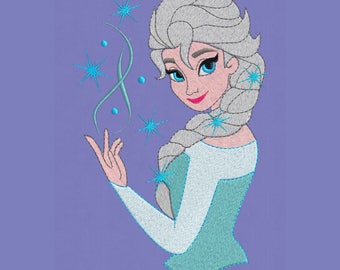 Elsa Frozen embroidery design 5x7 pes hus jef files