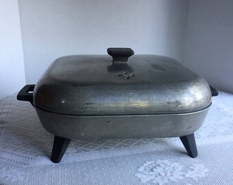 Aluminum Electric Skillet / Vintage Sunbeam Electric Pan With Lid / Works