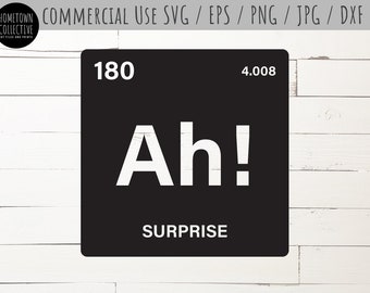 chemistry pun svg the element of surprise svg funny science science pun