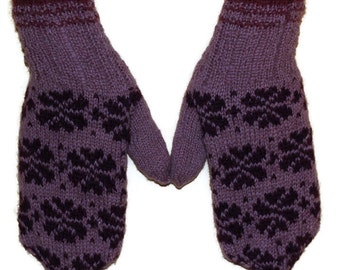 Brown Wool mittens - mitten, knit mittens, mitten gloves, wool mittens, knitted yarn mitts, mitten banner, winter mittens, warm mittens