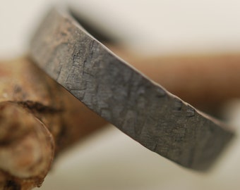 Mens Engagement Ring, Raw Silk Texture