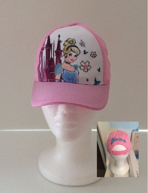 Cinderella Toddler Girls Baseball Hat Blue Personalized
