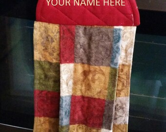 Hanging hand Towel, Embroidered personal name