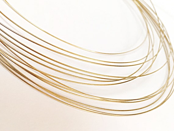 18K solid gold wire 24-12 gauge 4 inches 10cm half hard wire