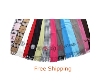 Monogrammed Scarf - Personalized Scarves - Free Shipping