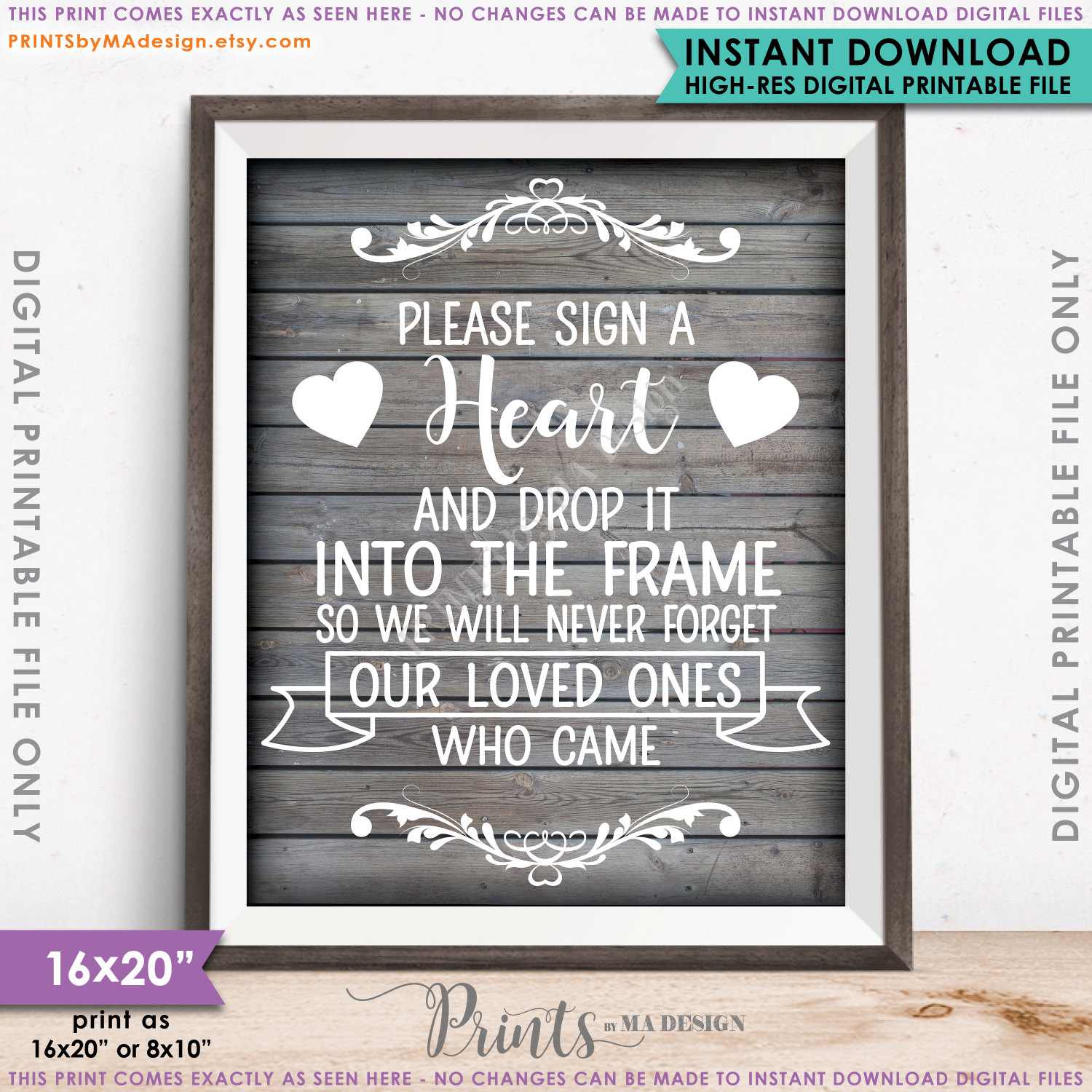 Guestbook Hearts Sign, Sign a Heart, Guest Book Alternative, Wooden ...